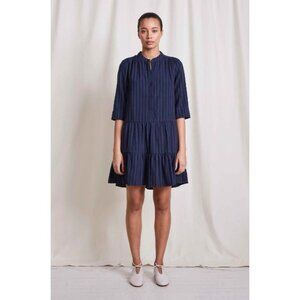 Apiece Apart Maurino Drop Waist Dress Winter Stripes Size Medium $345